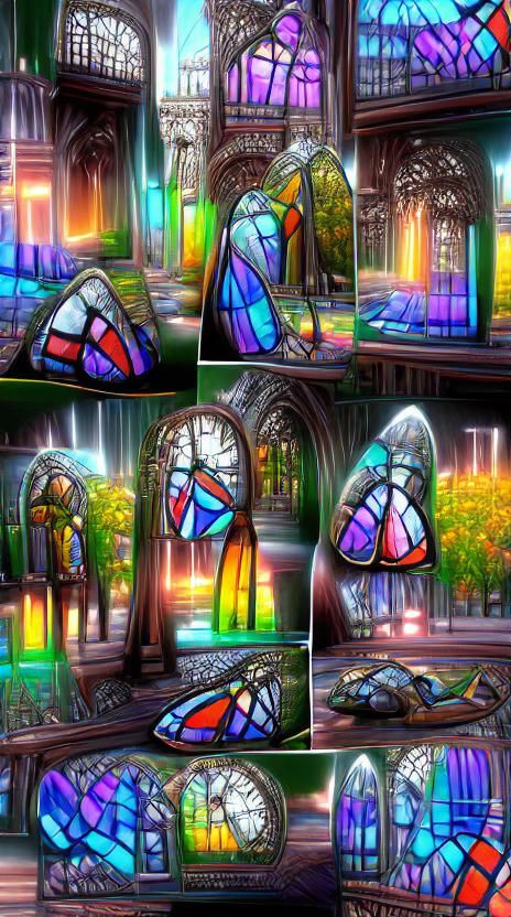 Vibrant Stained Glass Windows of Hope and Opportunity