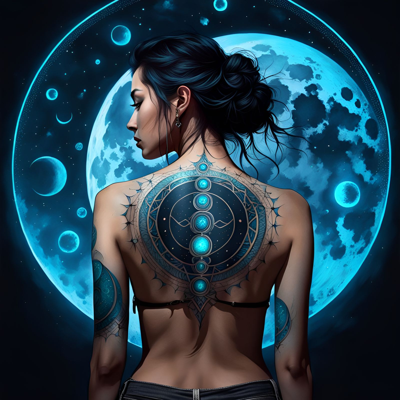 Celestial Goddess in Ethereal Dark Fantasy Art