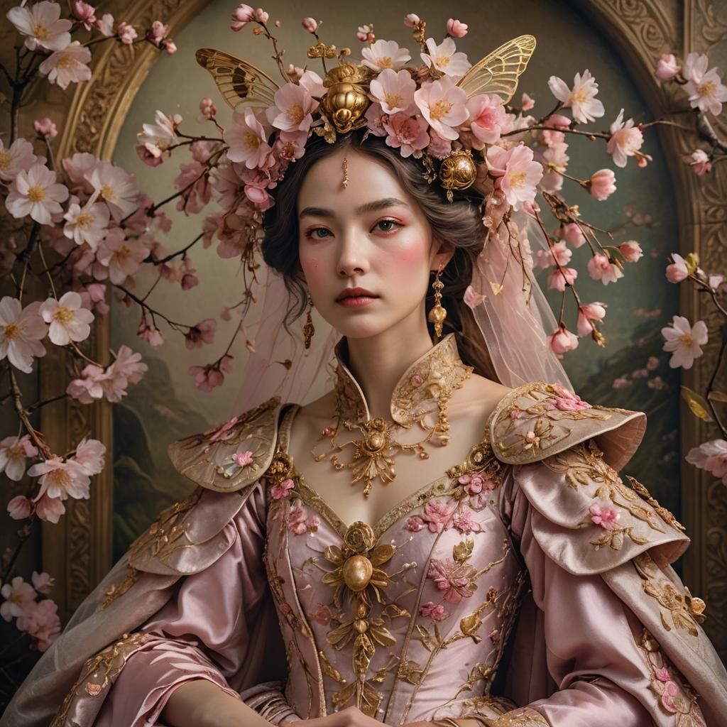 Ethereal Fantasy Portrait in Muted Preraphaelite Style