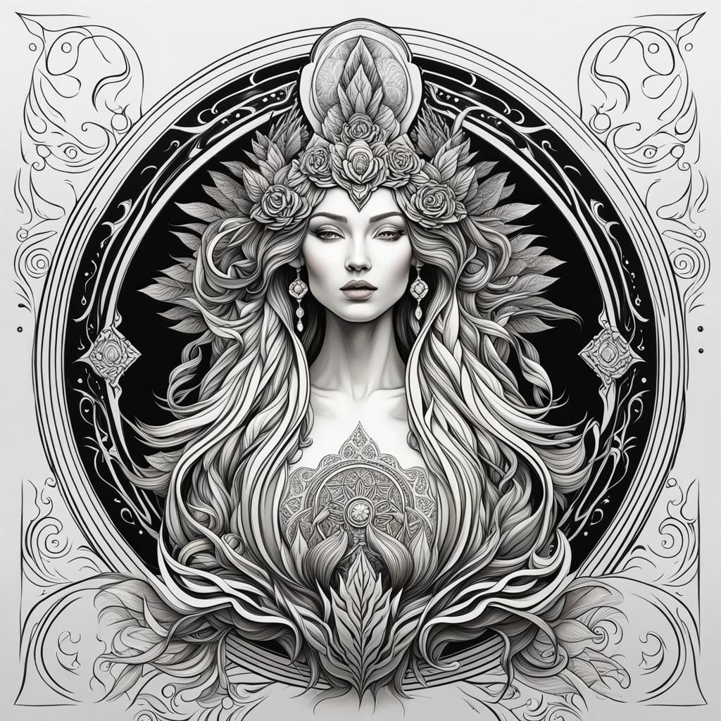 Divine Goddess of the Earth in Vibrant Fantasy Style