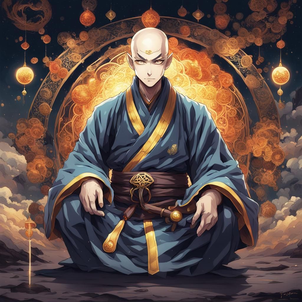 Gnostic Monk in Anime Style