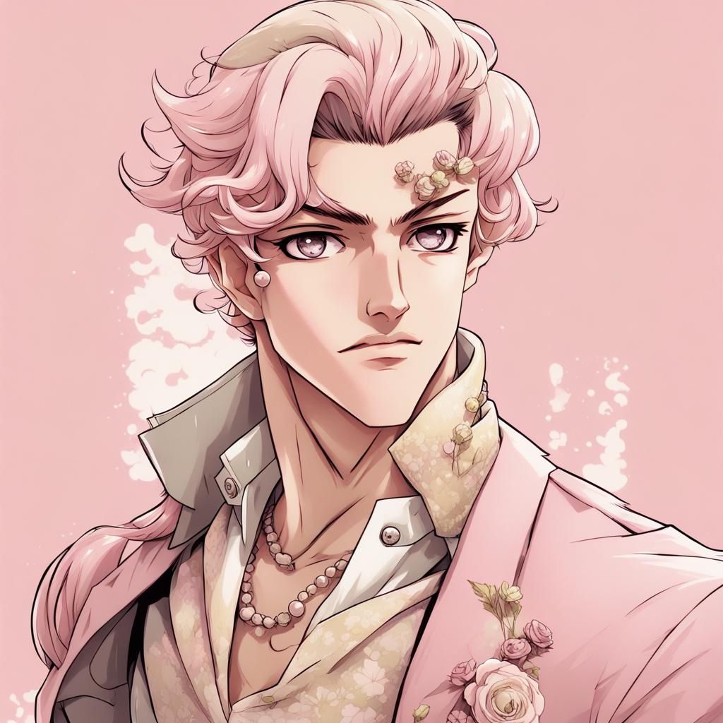 Feminine Jojo Bizarre Adventure Character in Pastel Colors