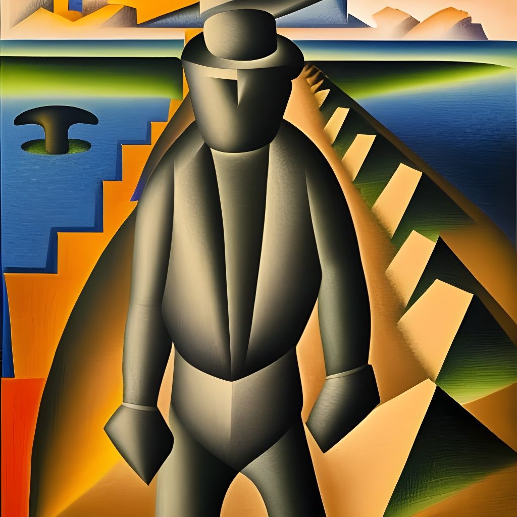 Wanderer Above the Sea of Fog: Cubist Interpretation