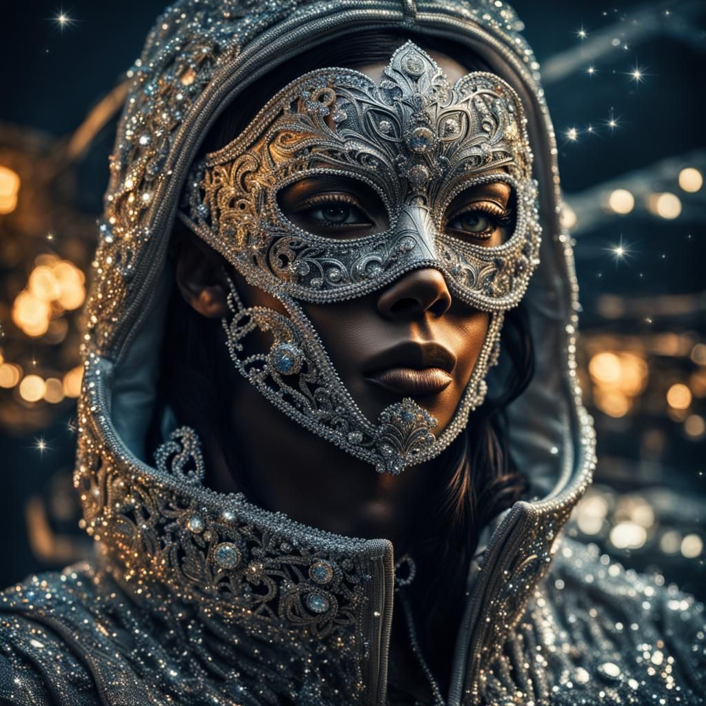 Glittering Diamond Clad Aviatrix Walks with Elegance