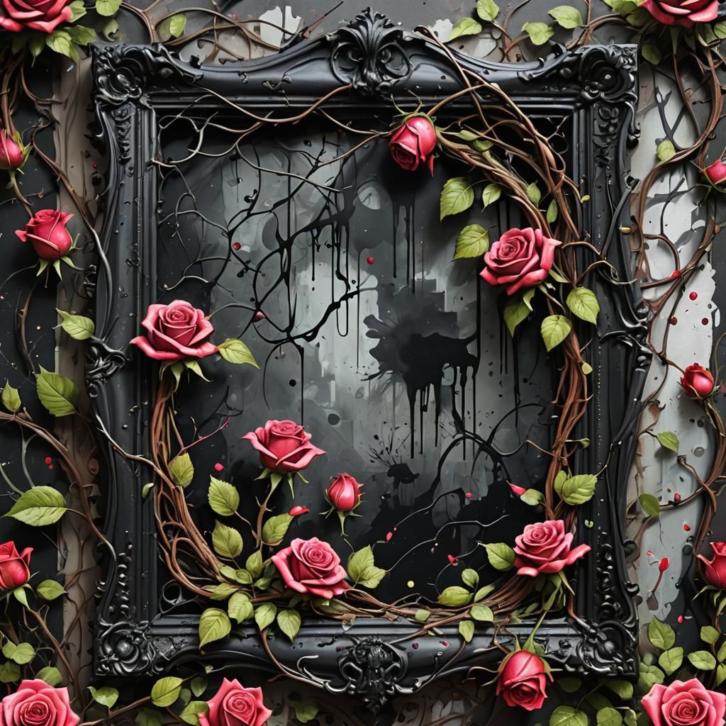 Gothic Picture Frame Enveloped in Vines