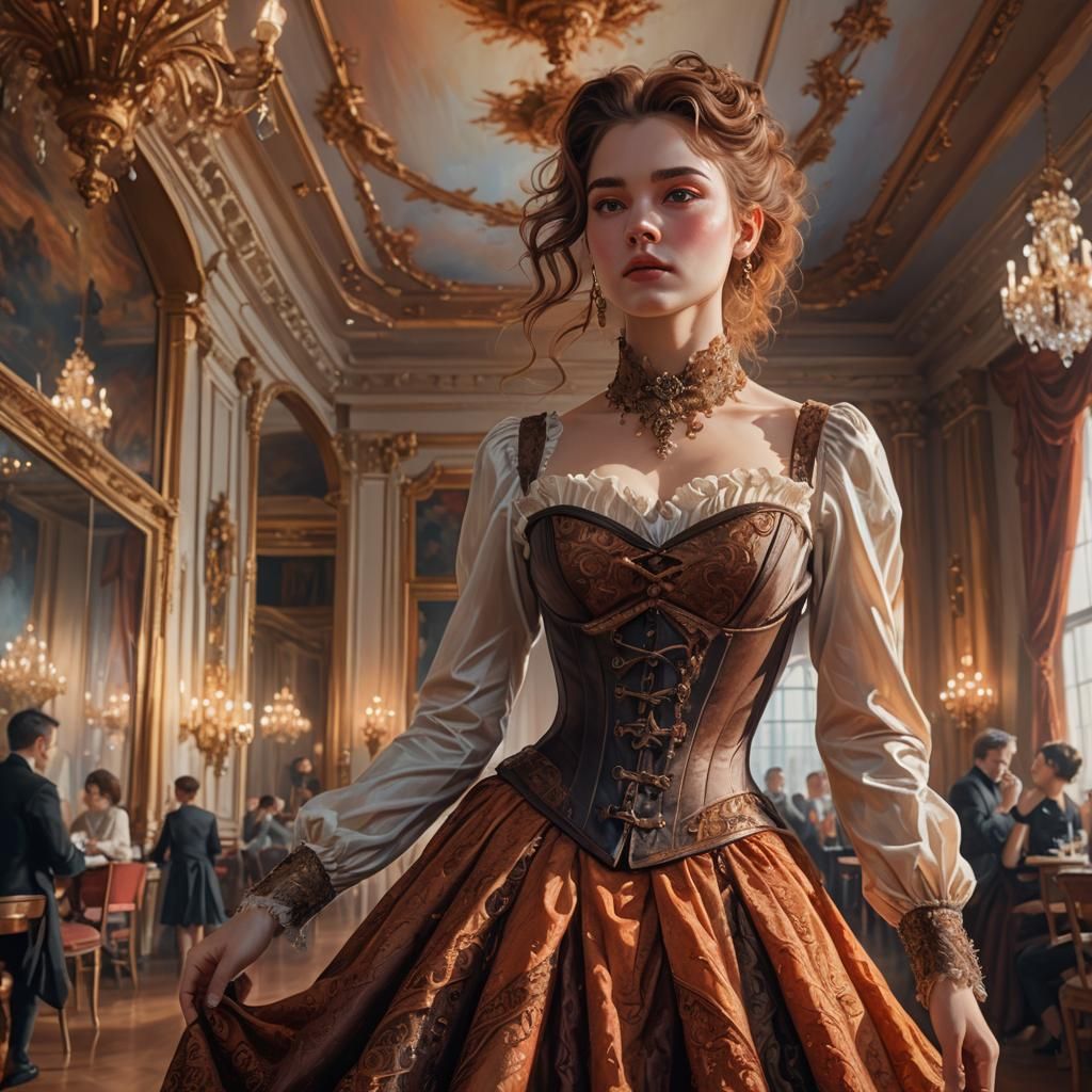 Ethereal Ballroom Beauty in Hyper-Realistic Digital Art