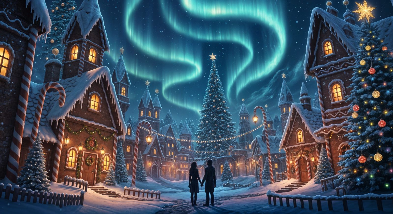 Romantic Christmas Dreamland Matte Painting