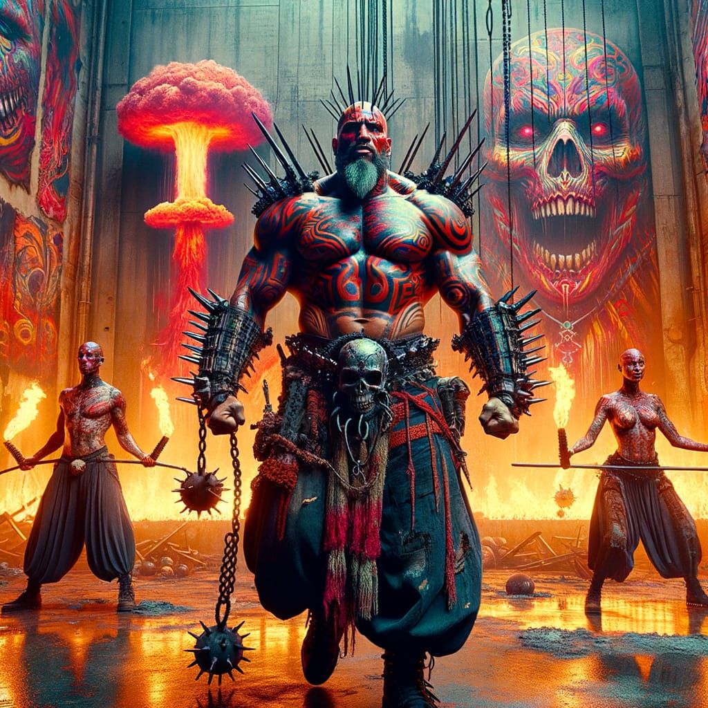 Warlord of the Wastes in Hyper-Real Post-Apocalyptic Scene