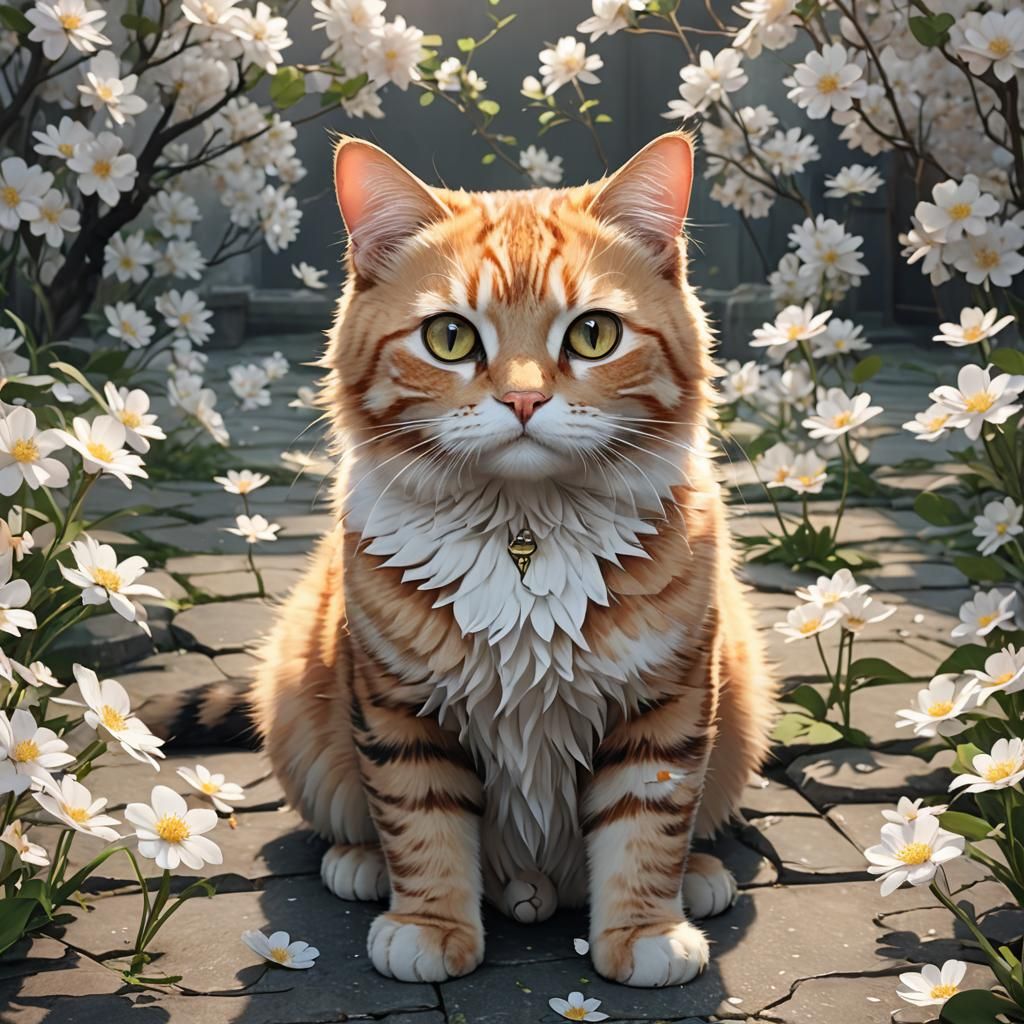 Beautiful Anime Cat in Detailed 3D Art
