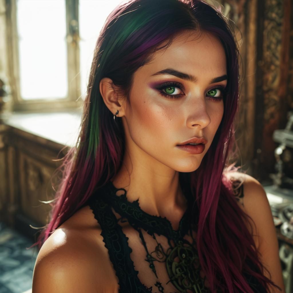 Gothic Fantasy Portrait in Intricate Ink and Pen Style