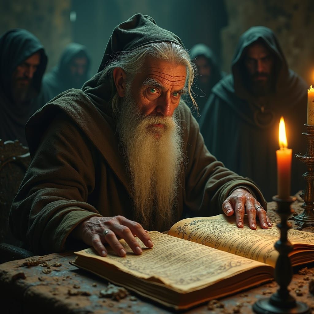 Mystical Rabbi in Art Nouveau Style