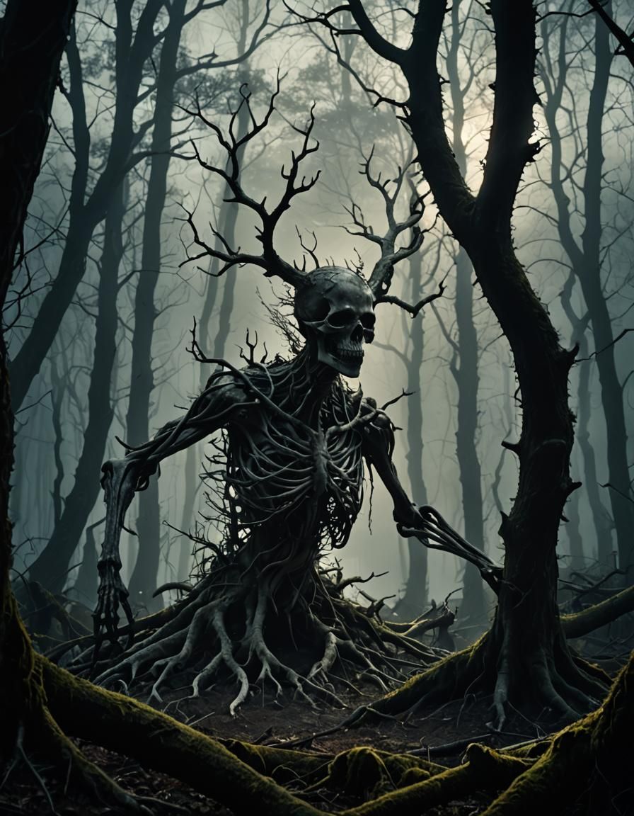 Macabre Forest Stalker in Dark Fantasy