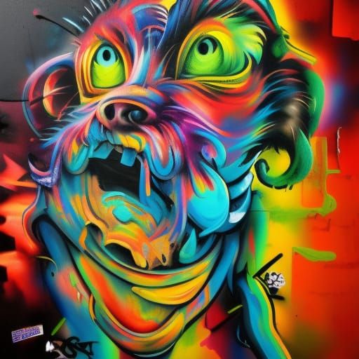 Vibrant Street Art in a Melting Taco Landscape