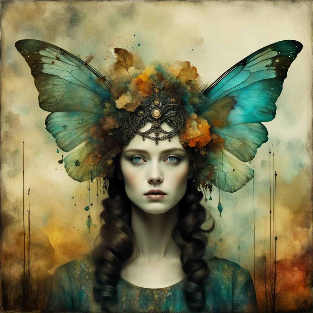 Surreal Goddess Emerges from Ethereal Dreams