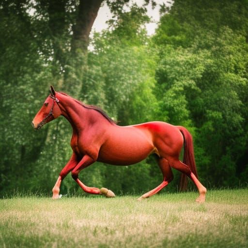 Majestic Red Horse in Profound Bokeh