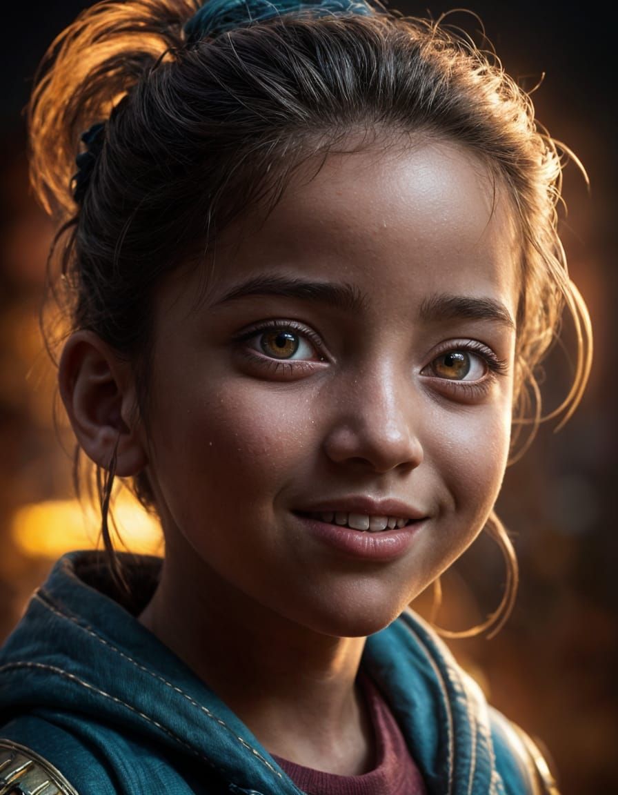 Cheeky Child Captured in Intricately Detailed Splash Art