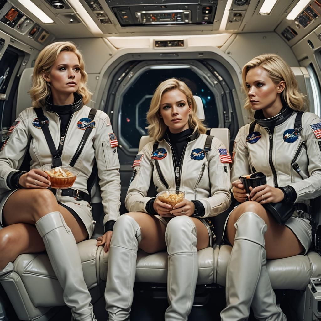 Vibrant Space Goddesses in Futuristic US Space Marines Space...