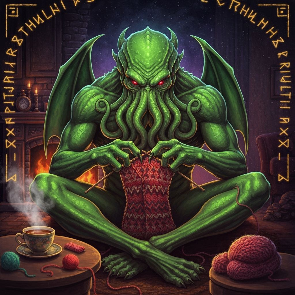 I Lovecrafting Scarves for the Homeless - Cthulhu