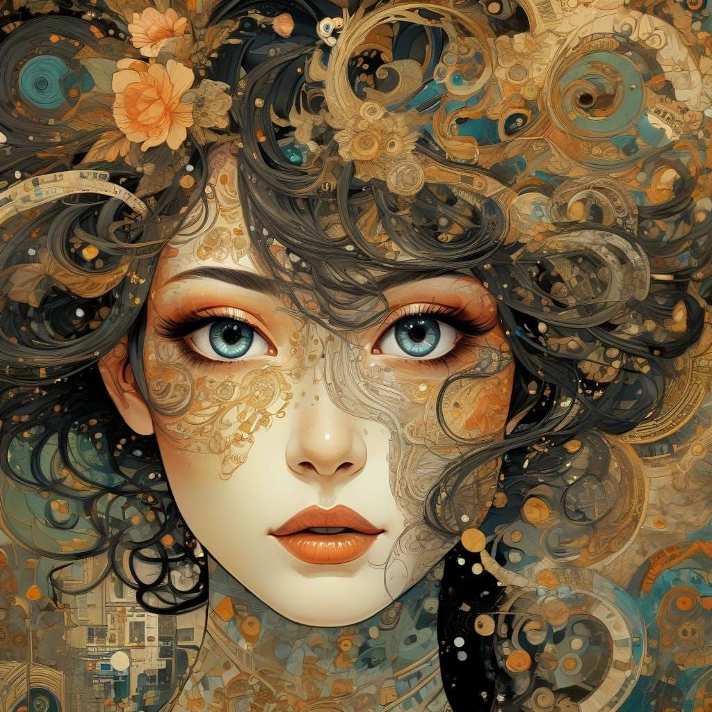 Sensual Portrait Stepping Out, in Cyberpunk Anime Style