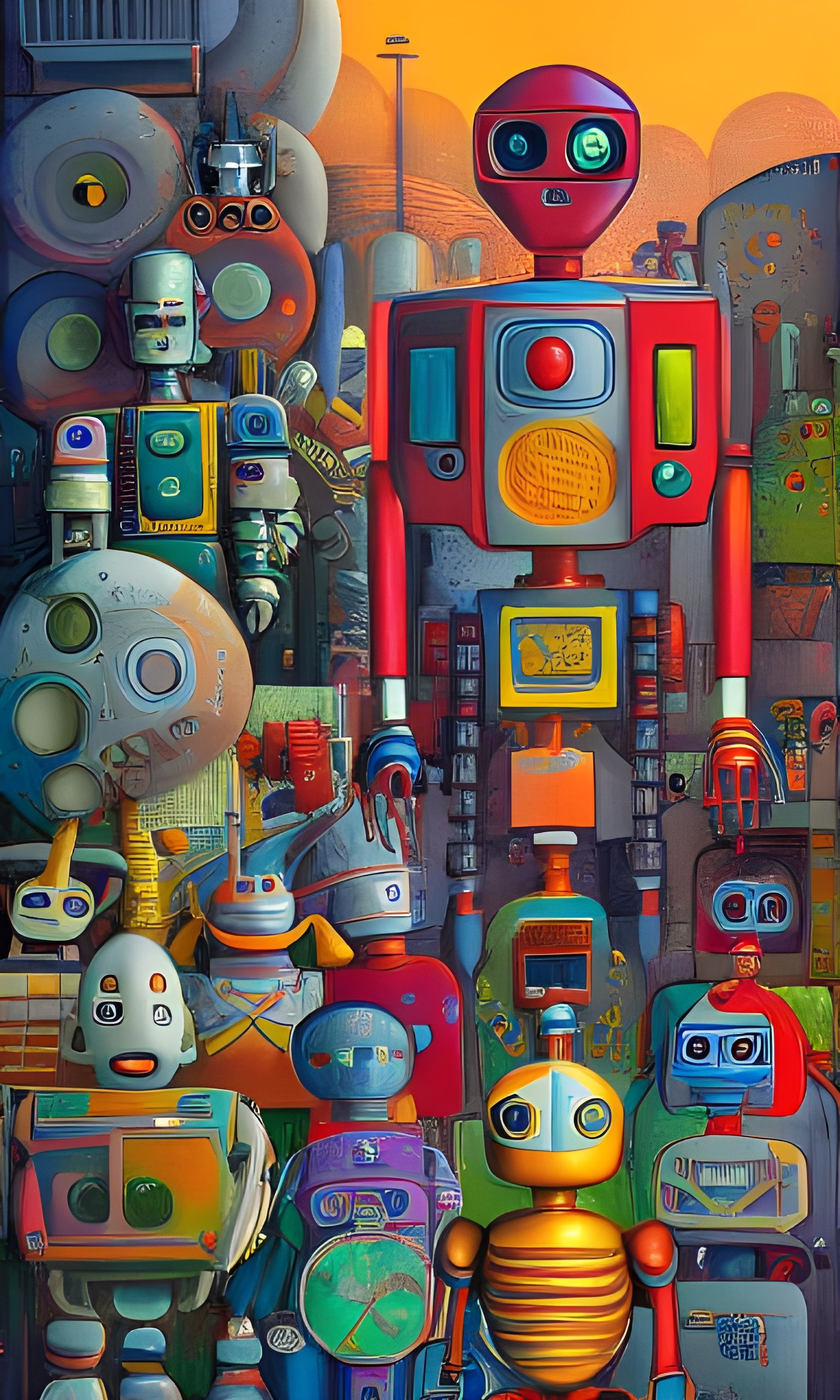 Happy Robots in School: A Symmetrical Fantasy Masterpiece
