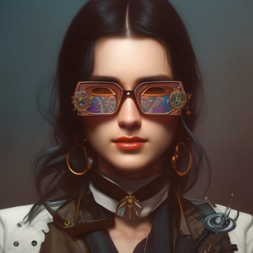 Funky girl with funky glasses