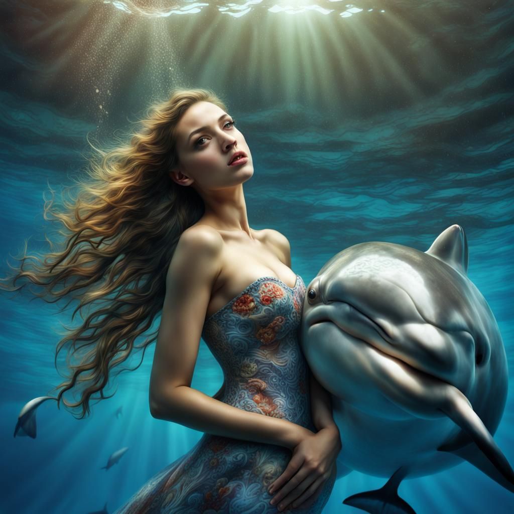 Girl and Dolphin