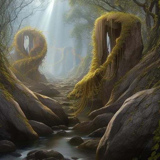 Ethereal Gorgon Goddess in Shimmering Satin and Silk