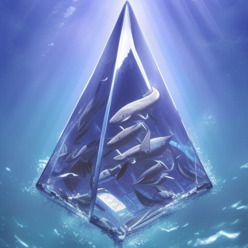 Underwater Pyramid: Ghibli-Style Anime Key Visual