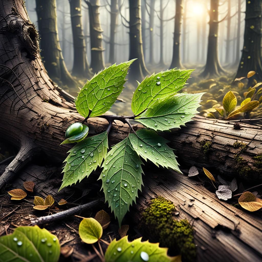 Life Emerges in Winter's Decay, Epic Digital Painting