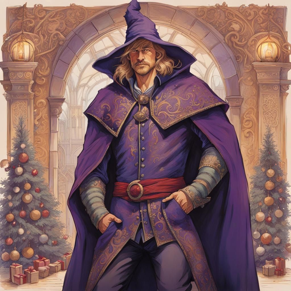 Medieval Warlock in Dungeon Castle