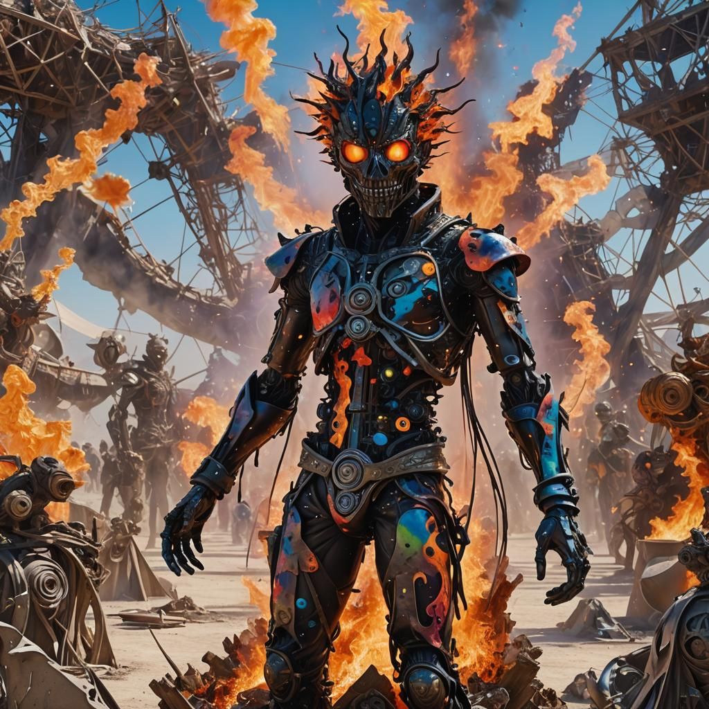 Surreal Burning Man Sculpture Unleashes Painty Chaos with An...