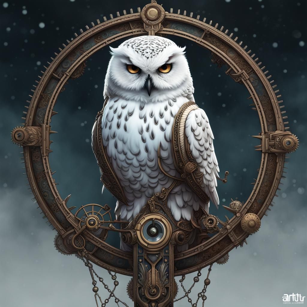 Timeless Fantasy Clockwork Owl Portrait