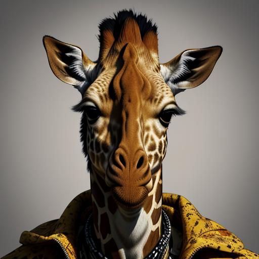 Surreal Giraffe in Vibrant African Savannah