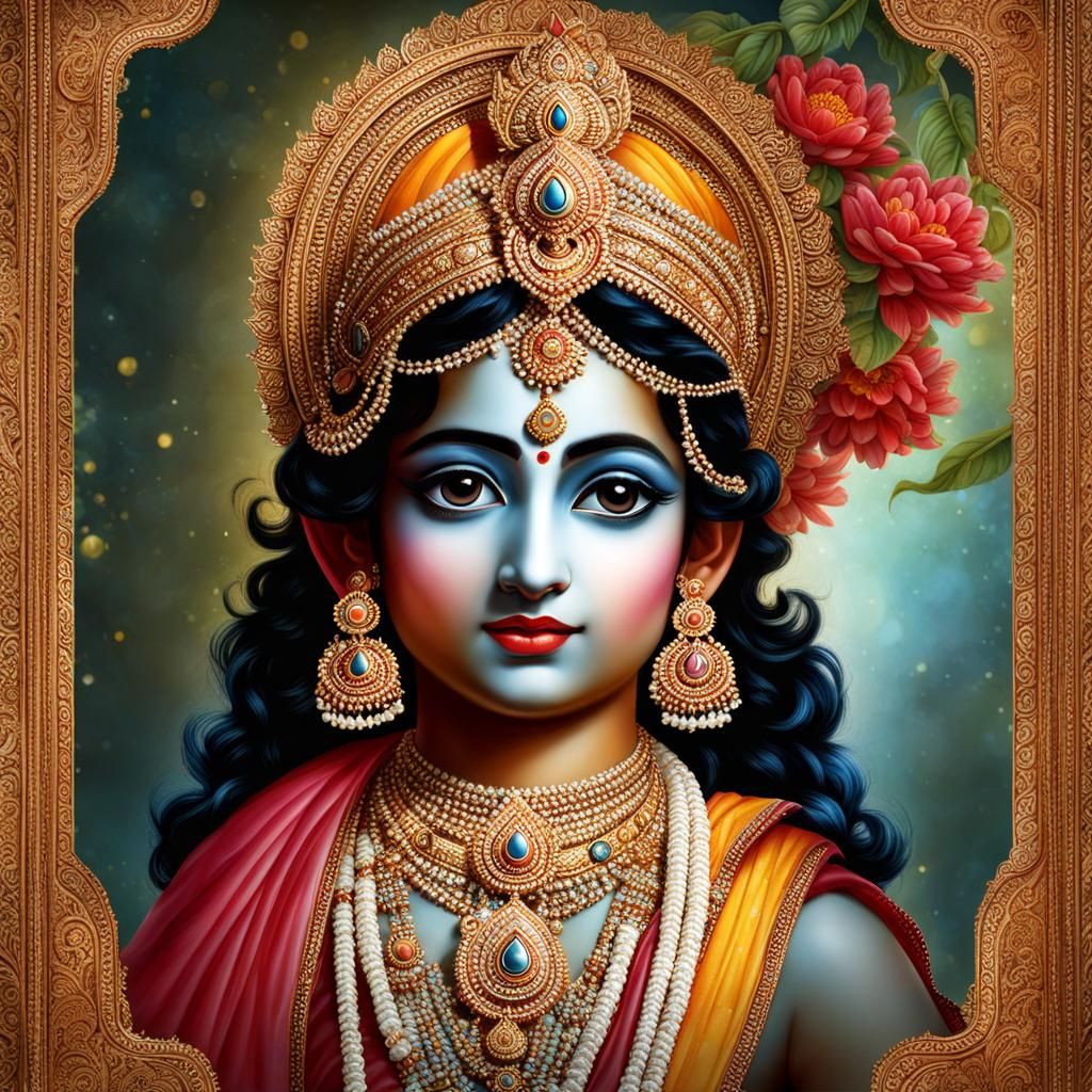 Bhagavan Krishna in Ethereal Blue Light