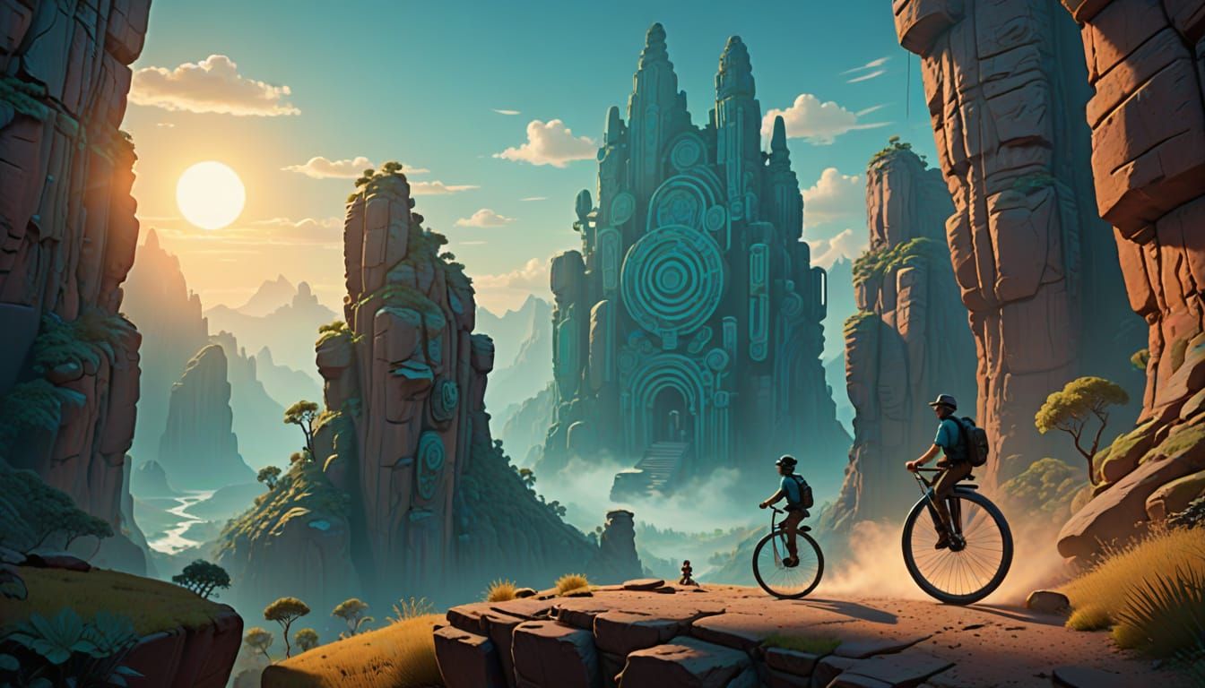 Dad's Canyon Adventure in Pixar Style