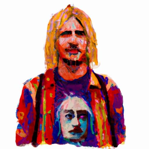 Kurt Cobain Portrait in Impressionist Gouache Style