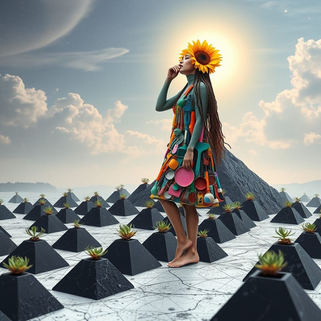 Surreal Goddess of Kitchen Utensils Embodies Earth's Resilie...