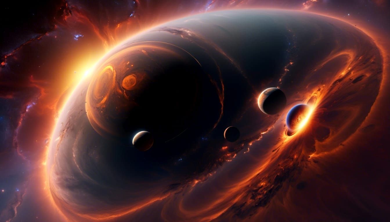 <lora:Cosmic Landscapes:1.0> binary suns setting on jupiter