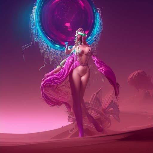 Ethereal Noble Goddess of Neon Deserts