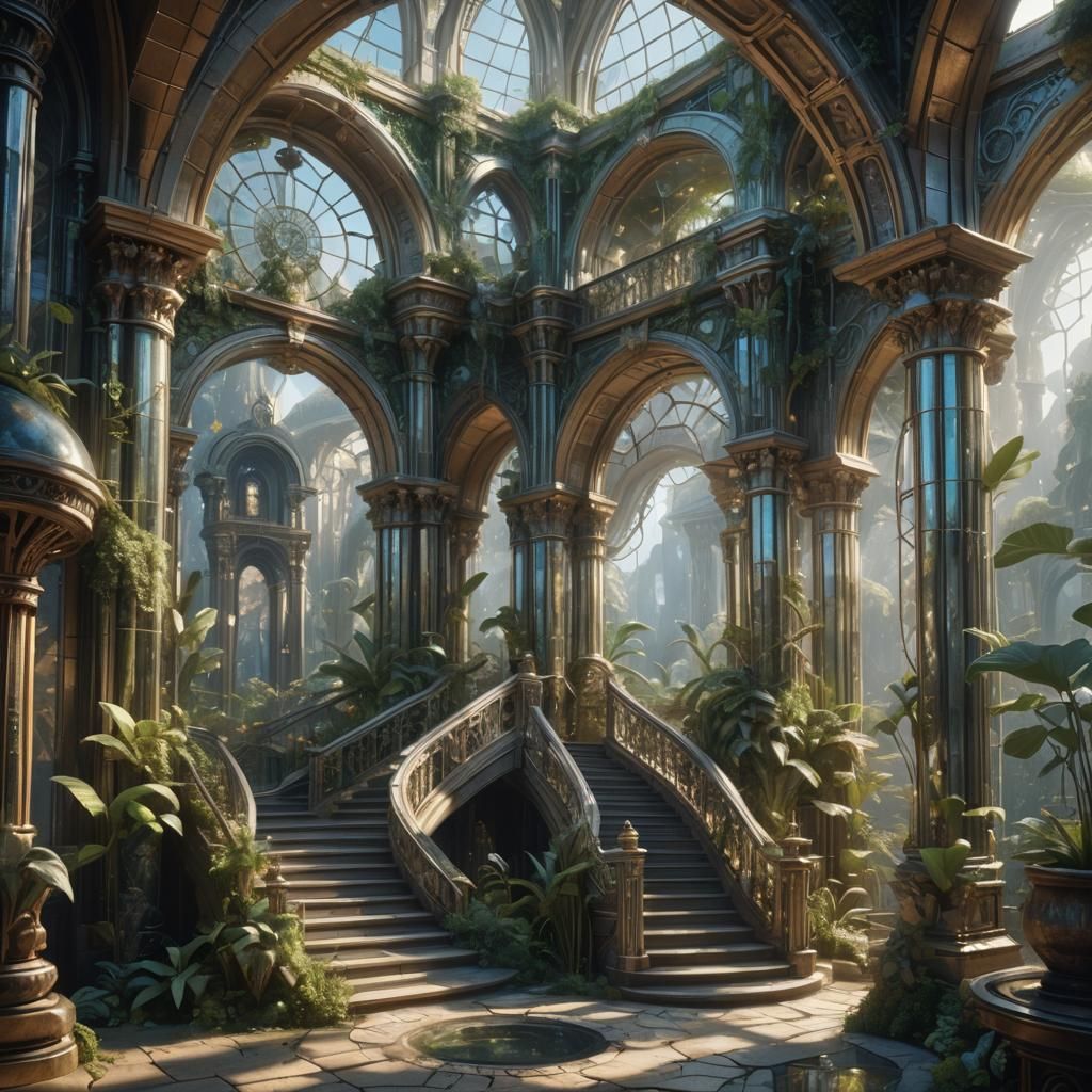 Cosmic Crystal Palace in Photorealistic Detail