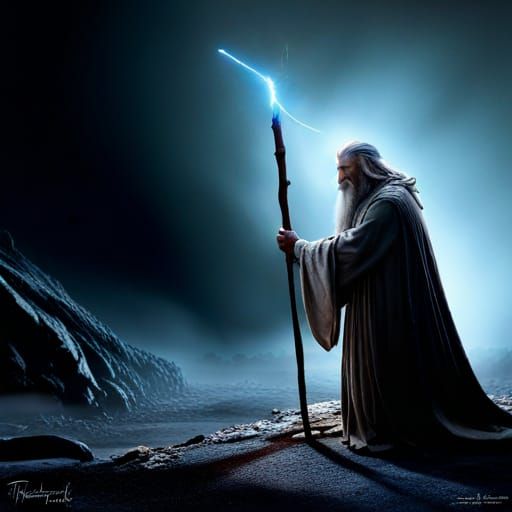 Gandalf in a Fantastical, Hyperreal Setting