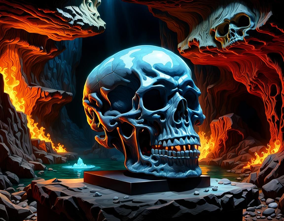 Surreal Hyperrealistic Crystal Skull Masterpiece