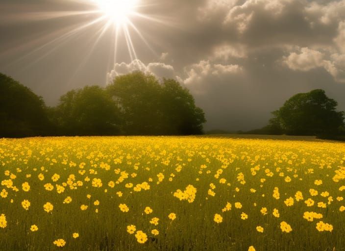 Blooming Field of Divine Sunshine