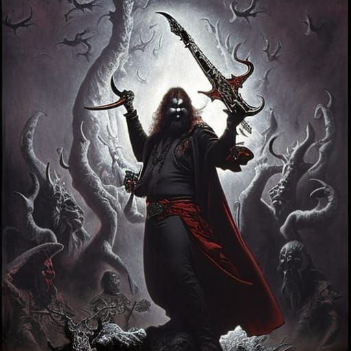 Tenacious D Slaying Guitar in Hellish Scene