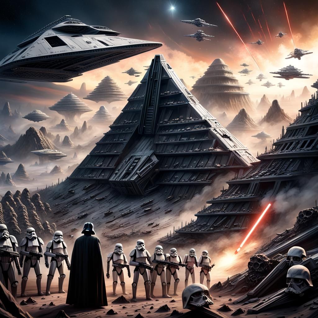 Darth Vader Emerges Victorious Amidst a Mountain of Skulls i...