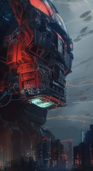 Epic Sci-Fi Mech in Cinematic Haze