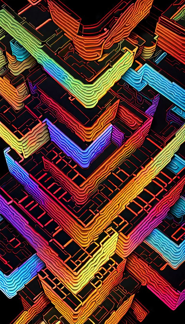 Fractal Infinity: A 3D Optical Art Vortex