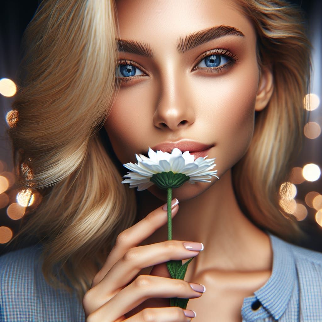 Professional Woman Smiling in a Moment of Serenity