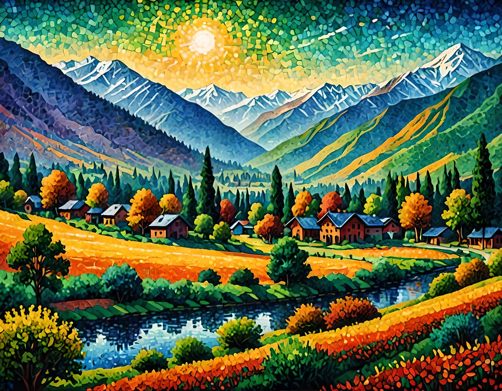 Pointillism Masterpiece in Kashmir Valley