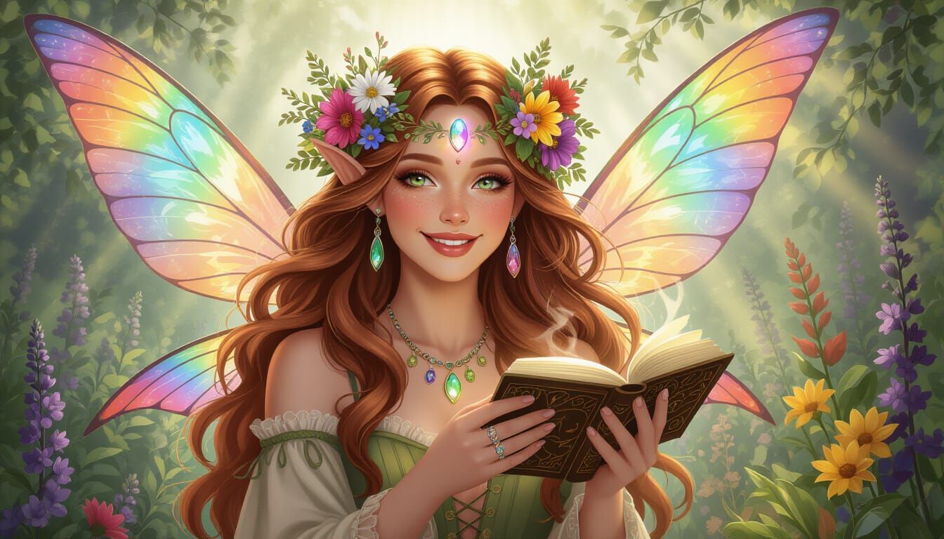 Zoey The Boho Faerie With Wildflower Wreath